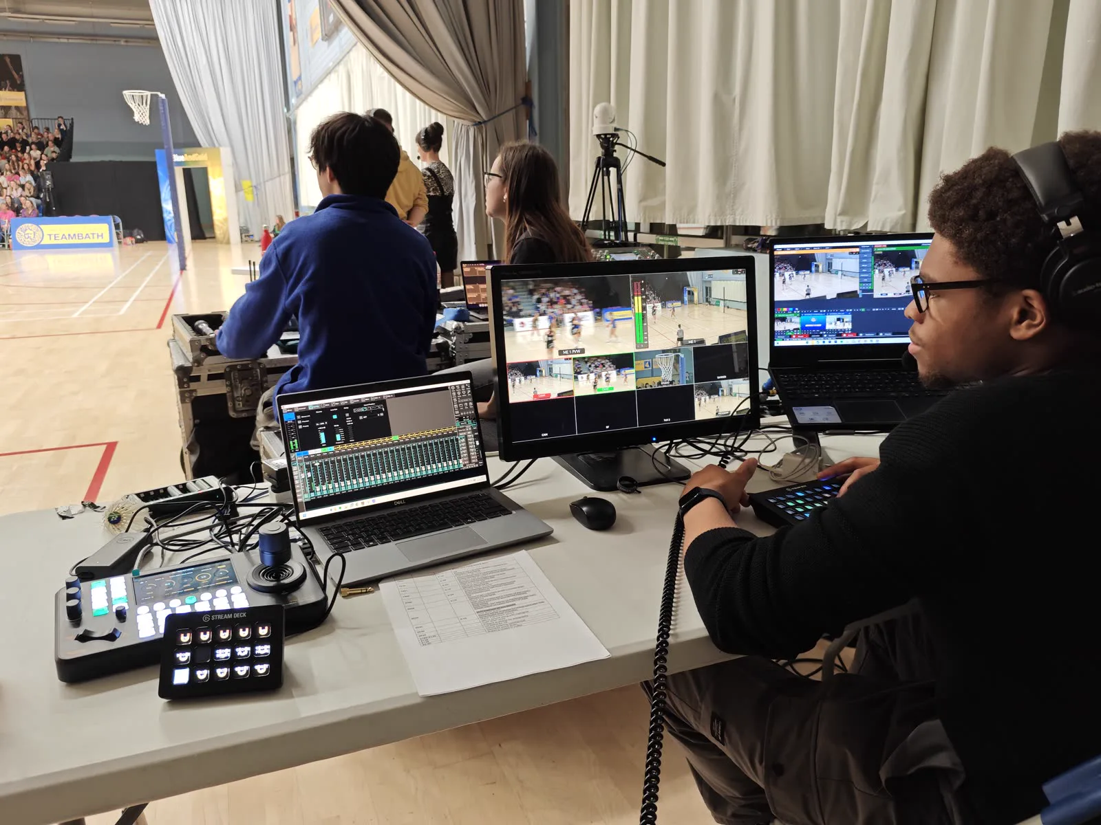 OB control room - Team Bath Netball Next Gen League